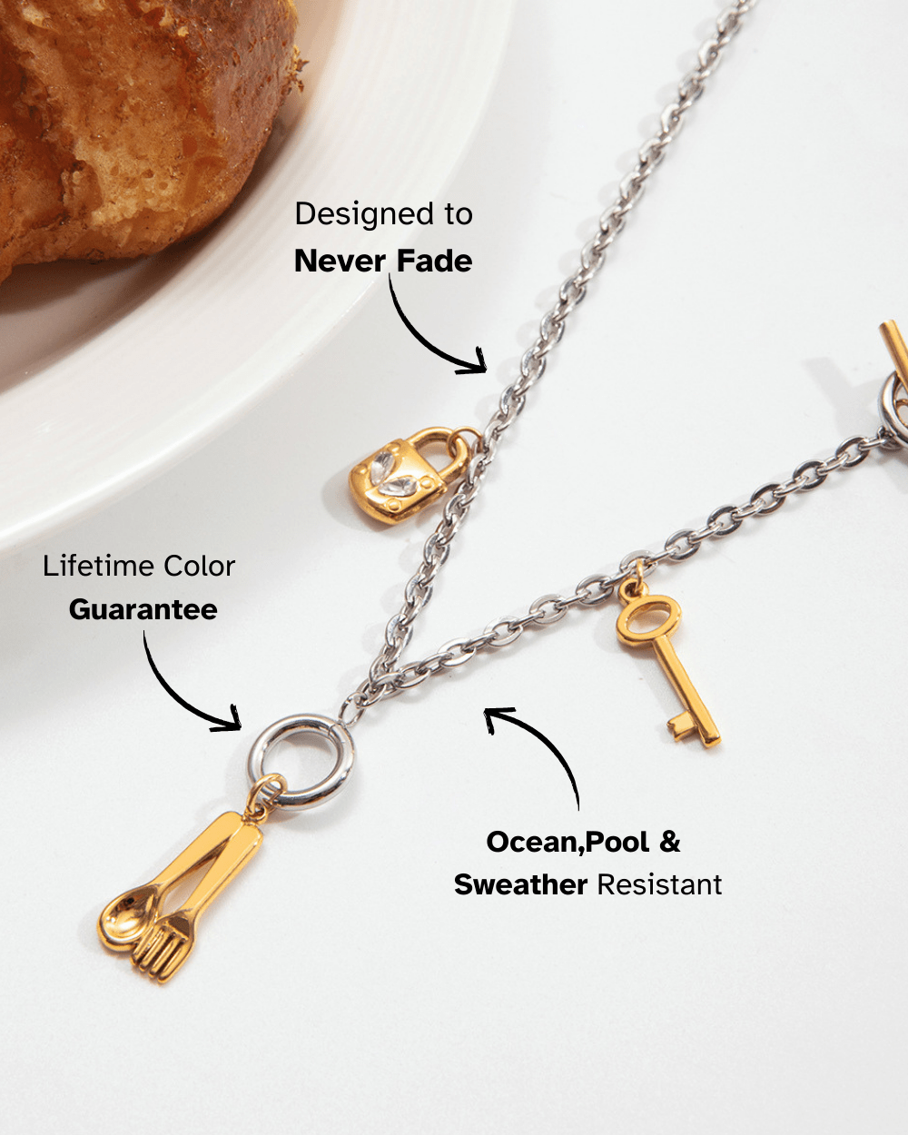 Guardian Charm Mixed Metal Necklace - mifjewelry