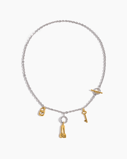 Guardian Charm Mixed Metal Necklace - mifjewelry