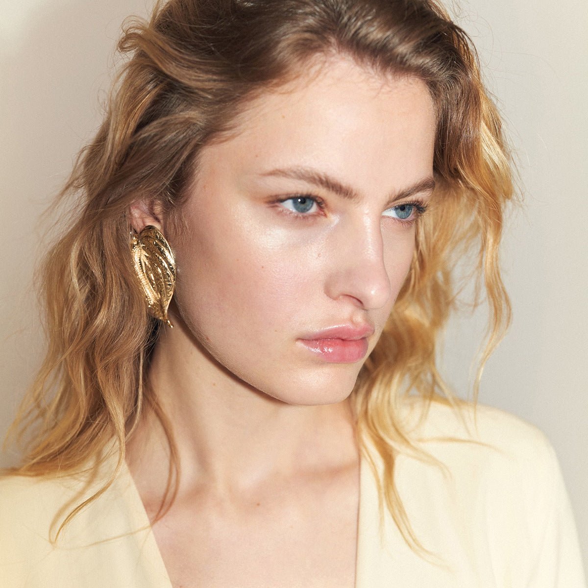 Hammered Leaf Statement Earrings - mifjewelry