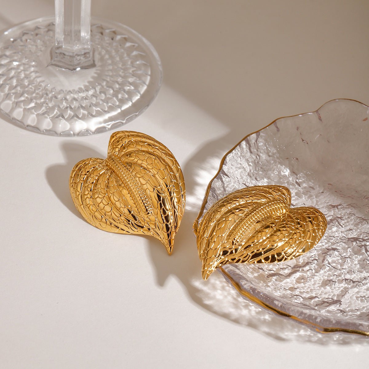 Hammered Leaf Statement Earrings - mifjewelry