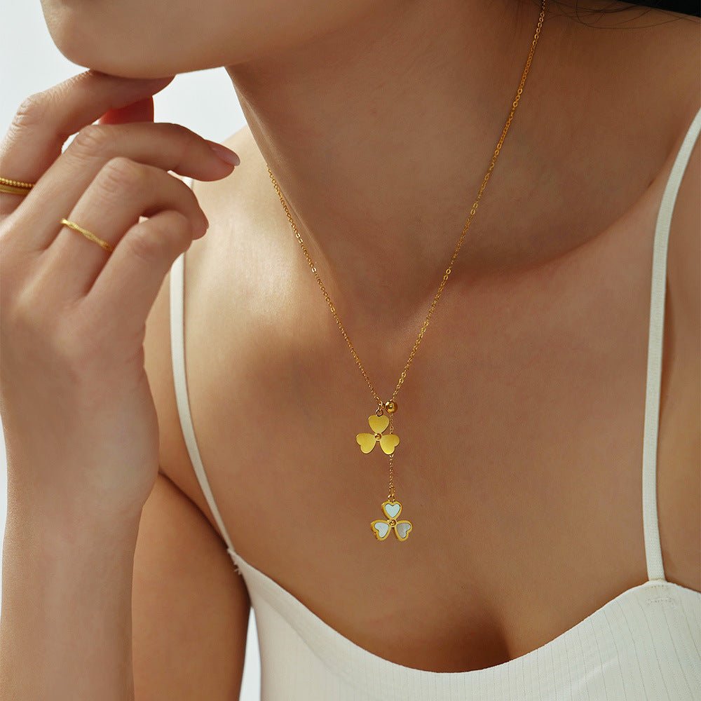 Heart Flower Pendant Necklace - mifjewelry