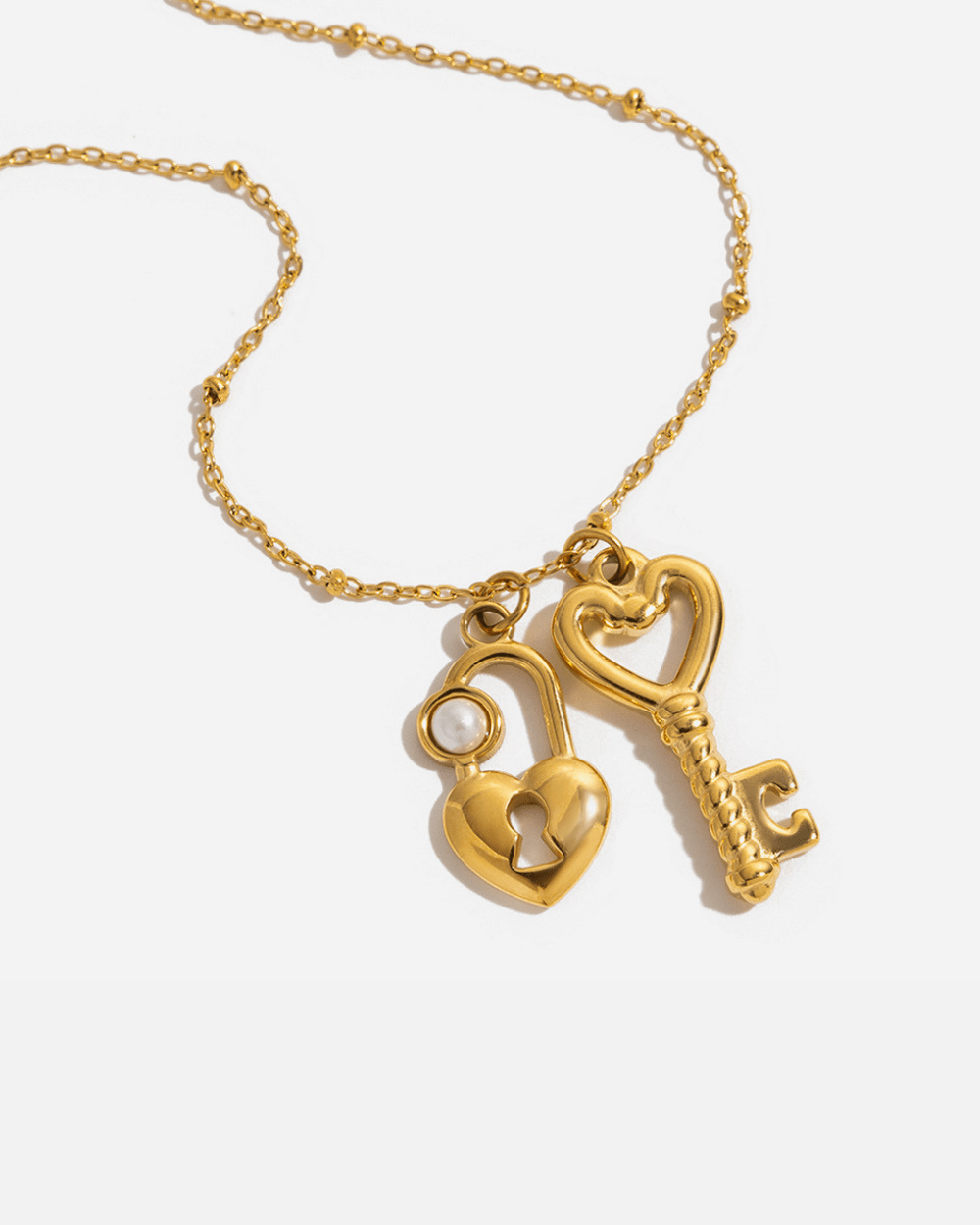 Heart & Key Charm Necklace - mifjewelry