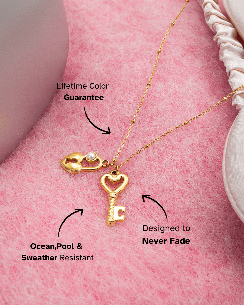Heart & Key Charm Necklace - mifjewelry