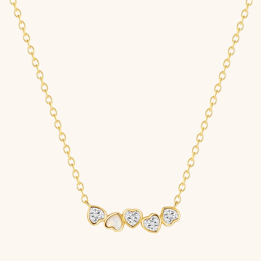 Heart Opal & Zirconia Necklace - mifjewelry