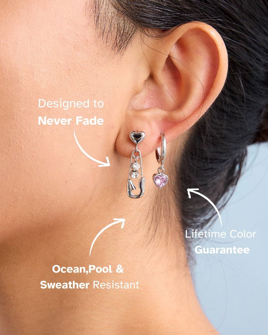 Heart Pin Sparkle Drops - mifjewelry