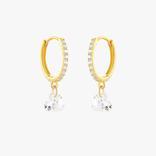 Heart - Shaped Drop Hoop Earrings - mifjewelry