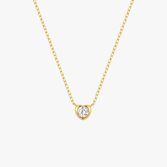 Heart - Shaped Zircon Pendant Necklace - mifjewelry