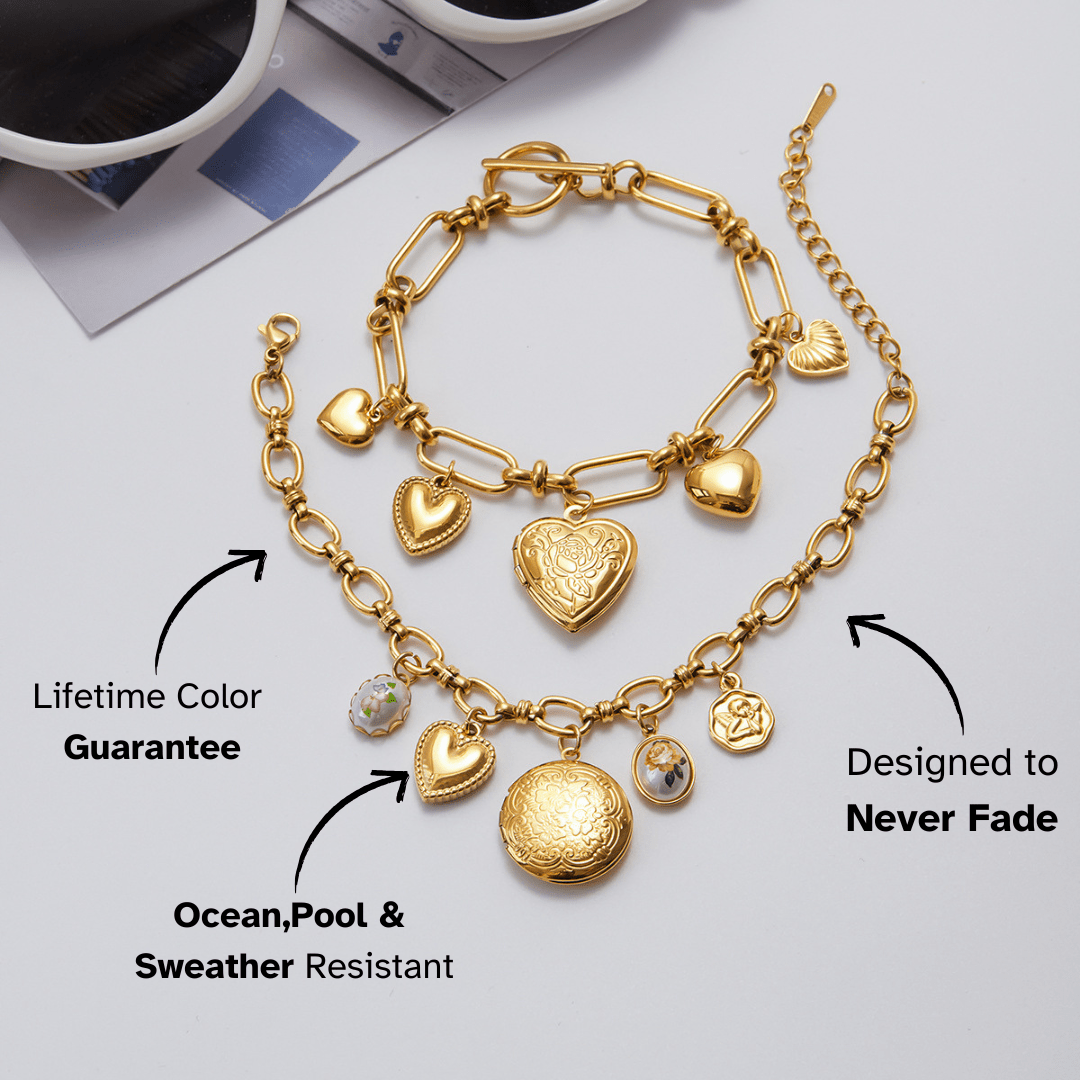 Heartlock Link Charm Bracelet - mifjewelry