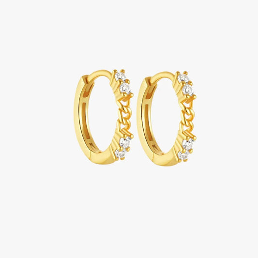 Hollow Zircon Heart C - Shape Hoop Earrings - mifjewelry
