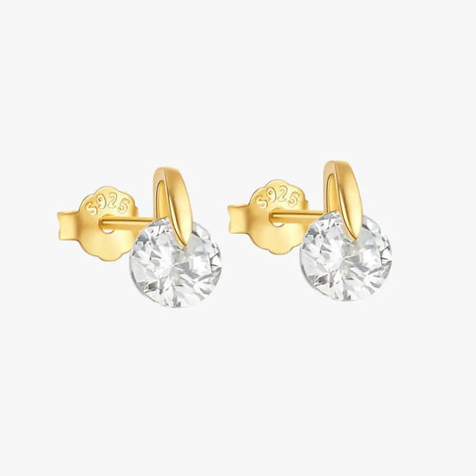 Irregular Square Zircon Stud Earrings - mifjewelry