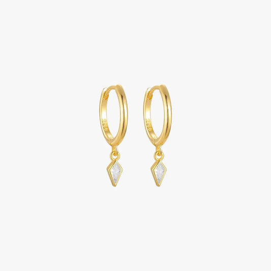 Kite Shaped Zirconia Hoop Earrings - mifjewelry
