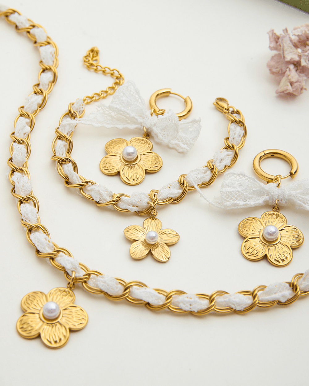 Lace Bloom Charm Earrings - mifjewelry