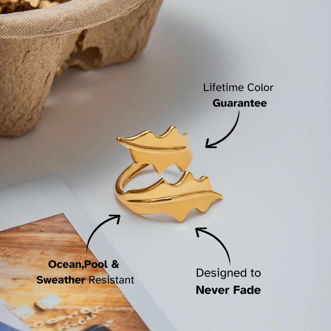 Leaf Armor Ring - Golden - mifjewelry