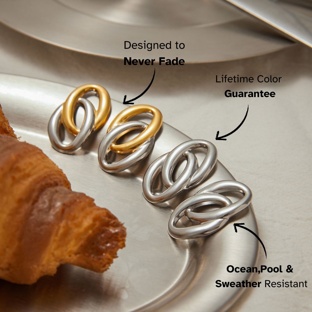 Linéa Loop Earrings - Golden - Silver Mix - mifjewelry
