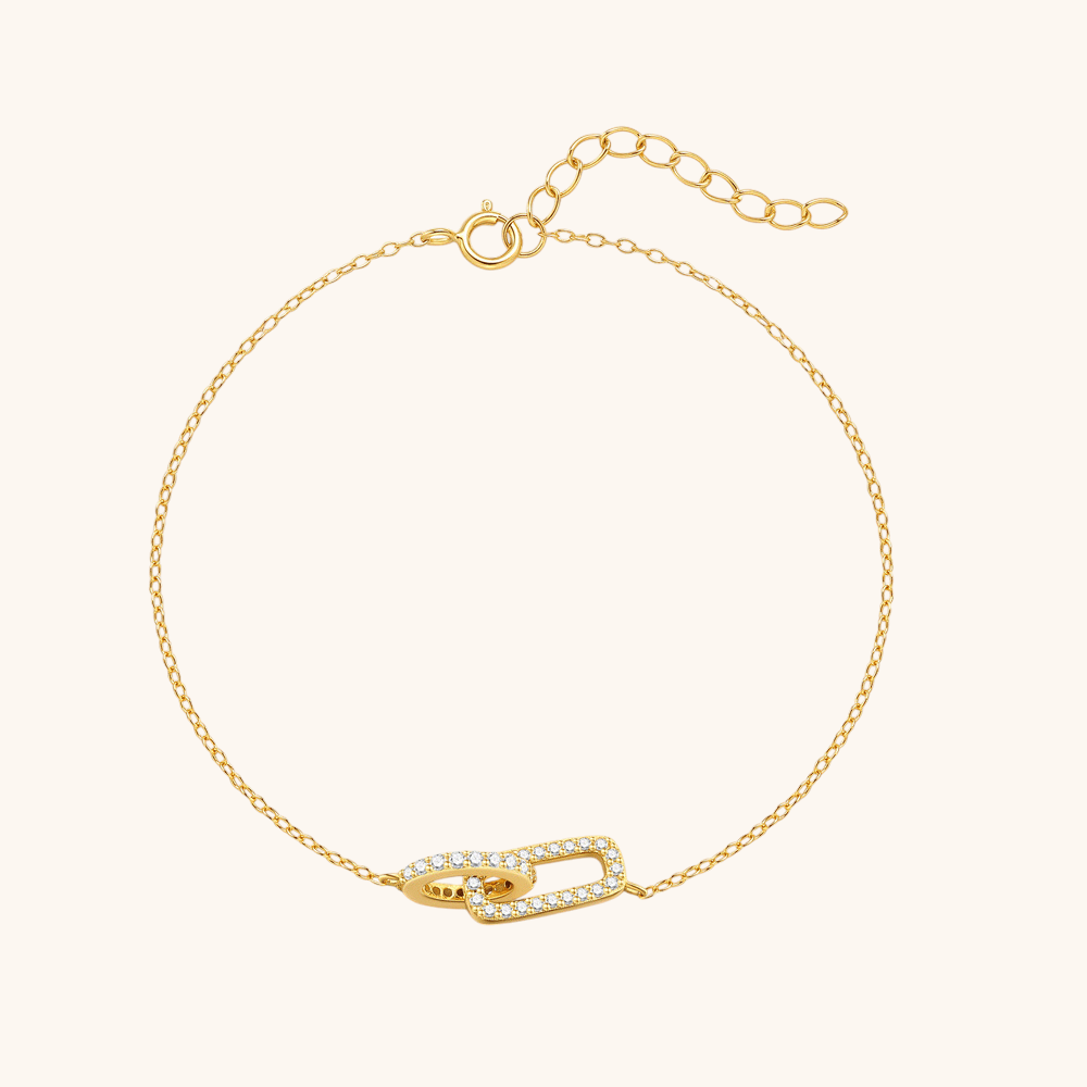 Linked Dual Hoop Zirconia Bracelet - mifjewelry