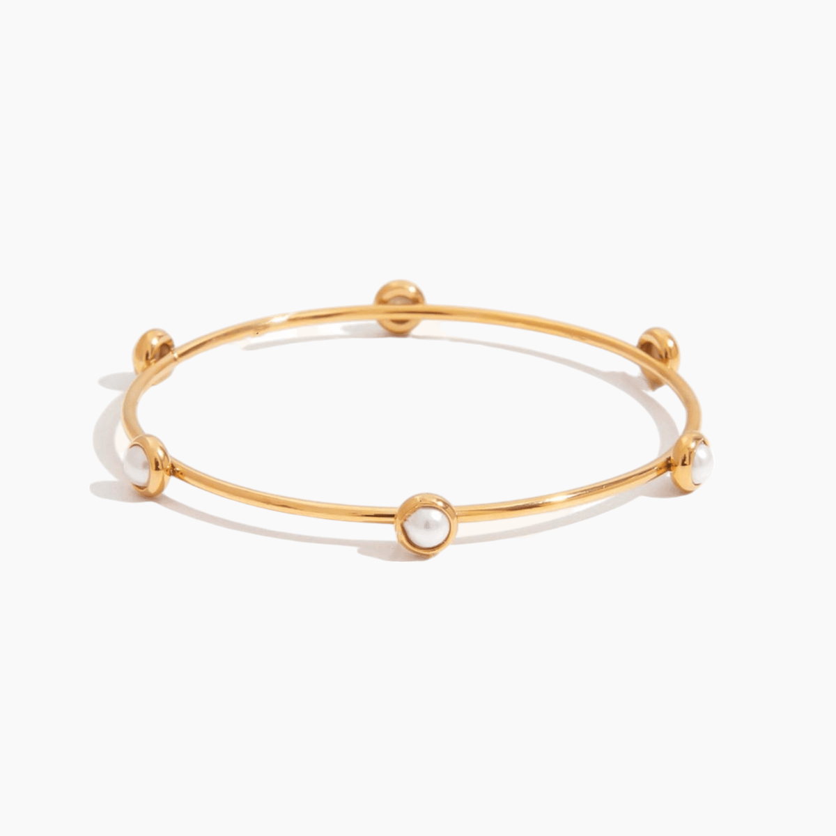 Luna Dot Pearl Bangle - mifjewelry