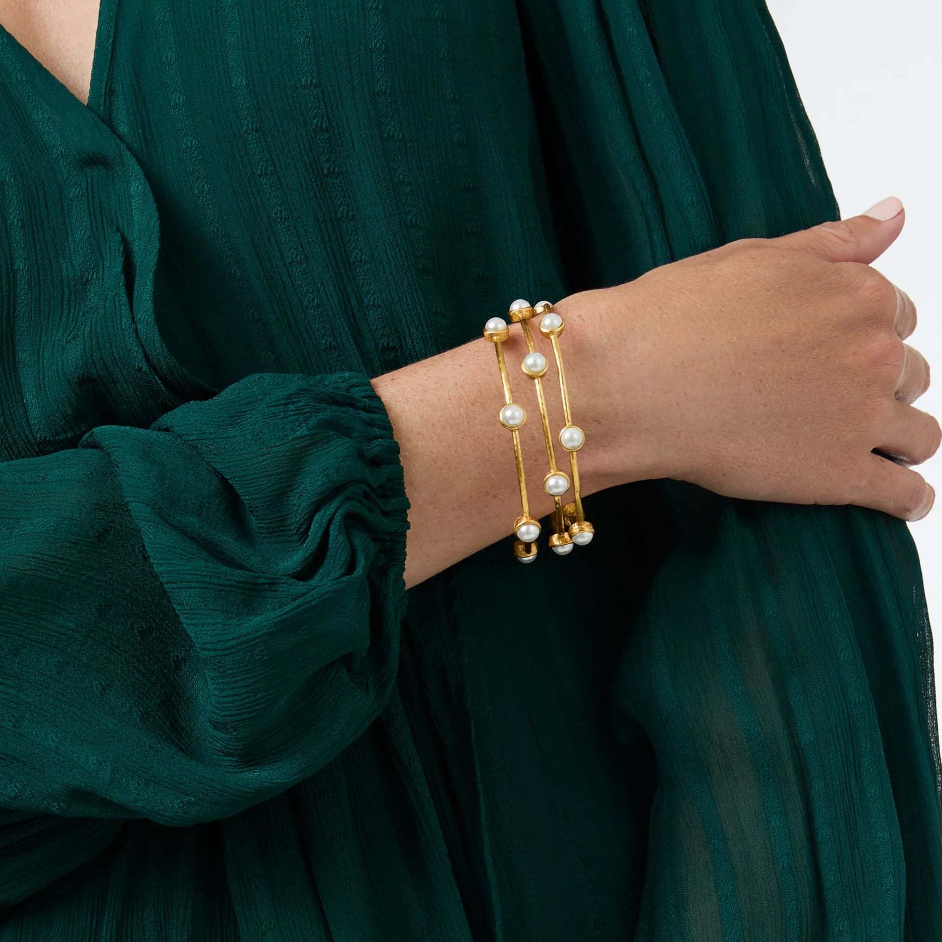 Luna Dot Pearl Bangle - mifjewelry