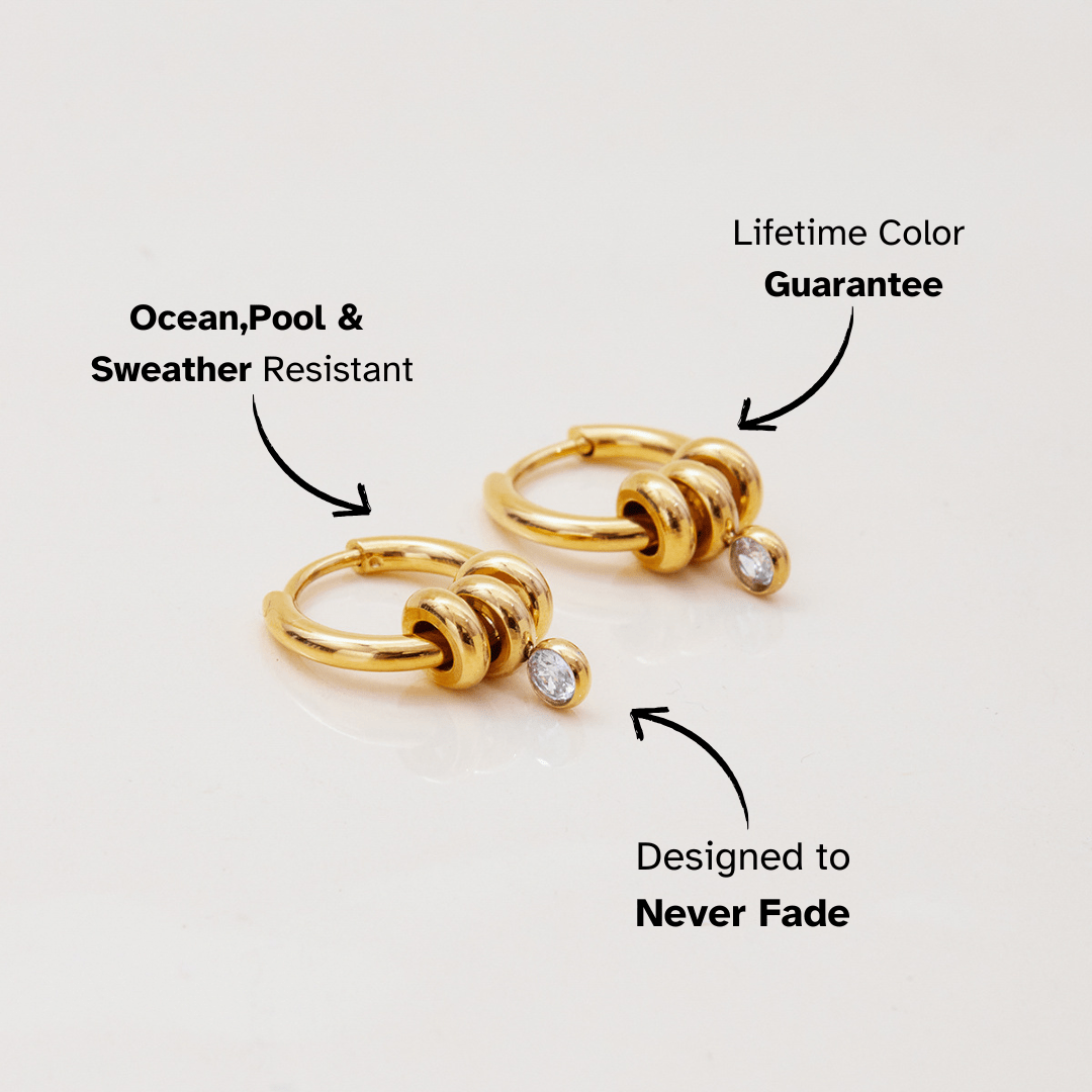 Luna Drop Hoop Earrings - mifjewelry