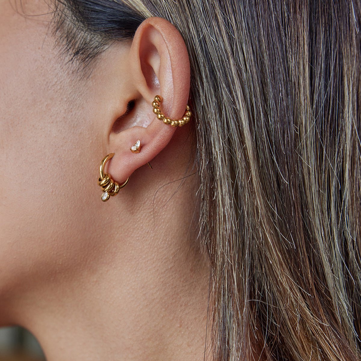 Luna Drop Hoop Earrings - mifjewelry