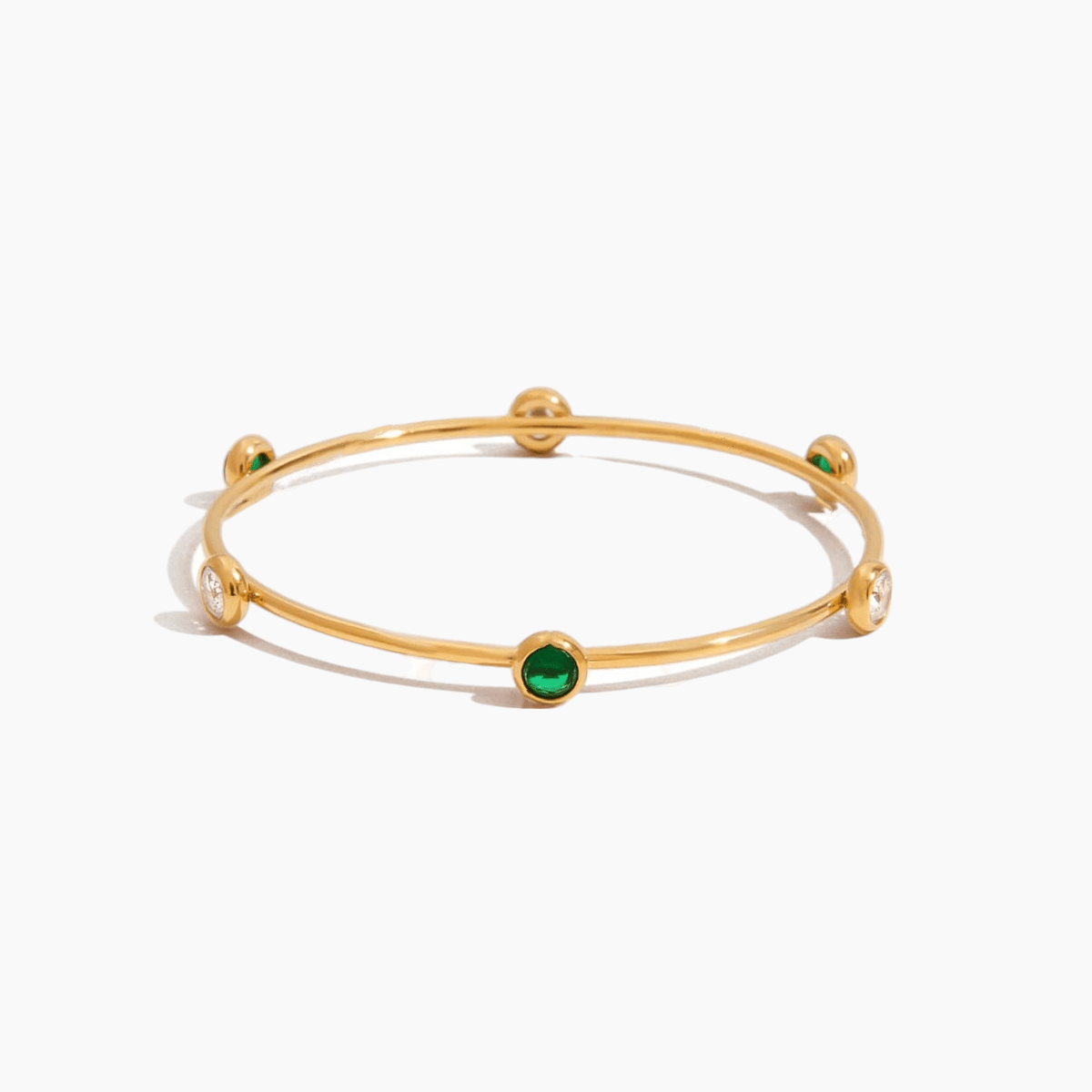Luna Gleam Emerald Bangle - mifjewelry