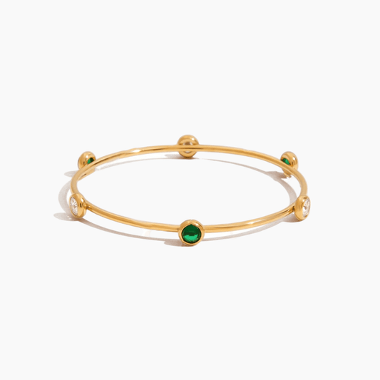 Luna Gleam Emerald Bangle - mifjewelry