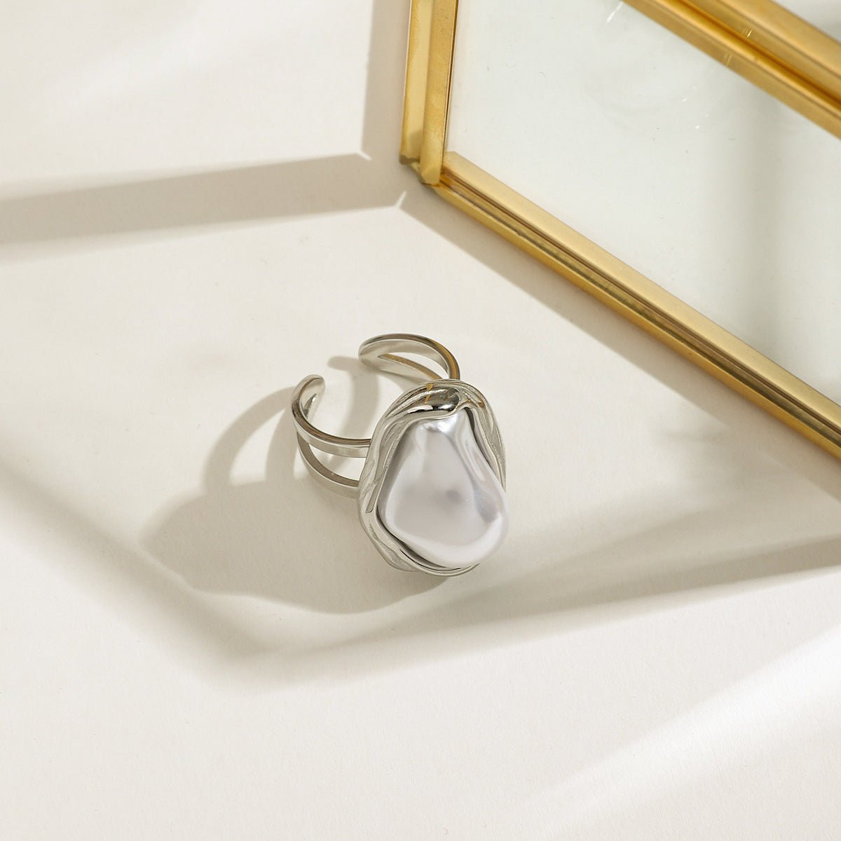 Lunar Flow Pearl Ring - Silver - mifjewelry