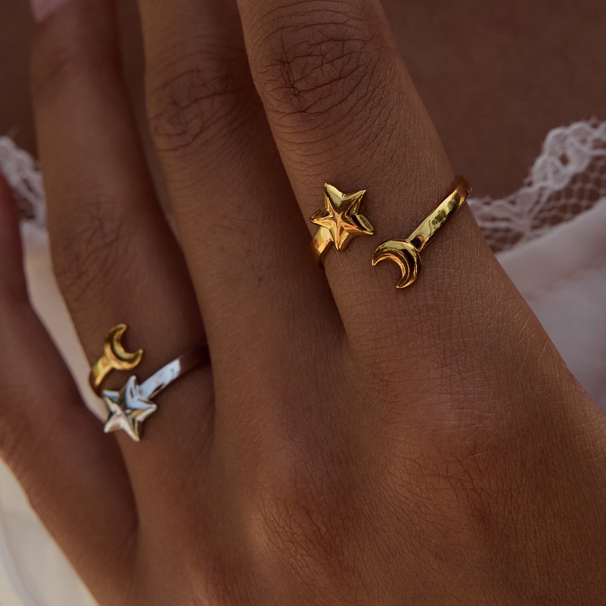 Lunar Wish Open Ring - Silver - mifjewelry