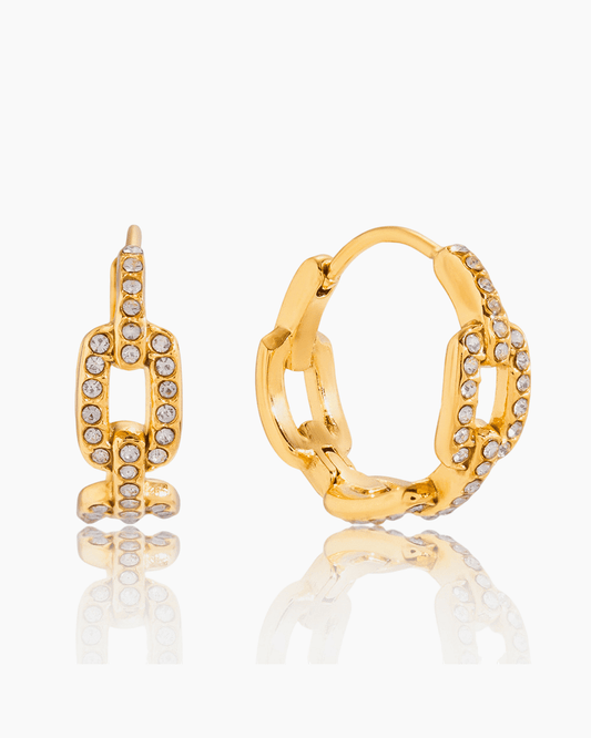 Lustre Link Hoop Earrings - mifjewelry