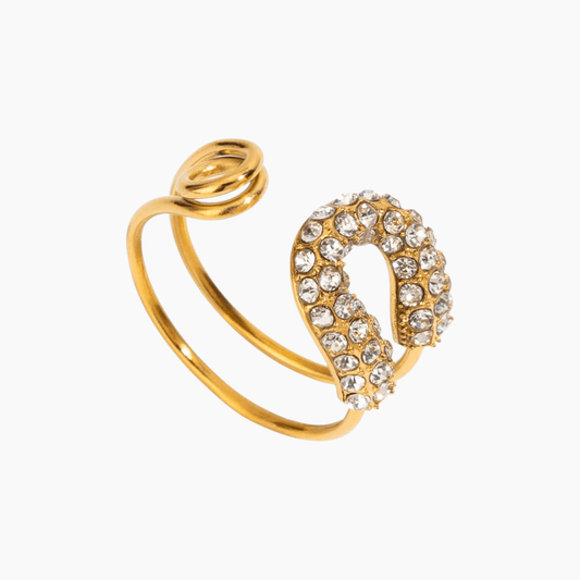 Lustre Spiral Open Ring - Golden - mifjewelry