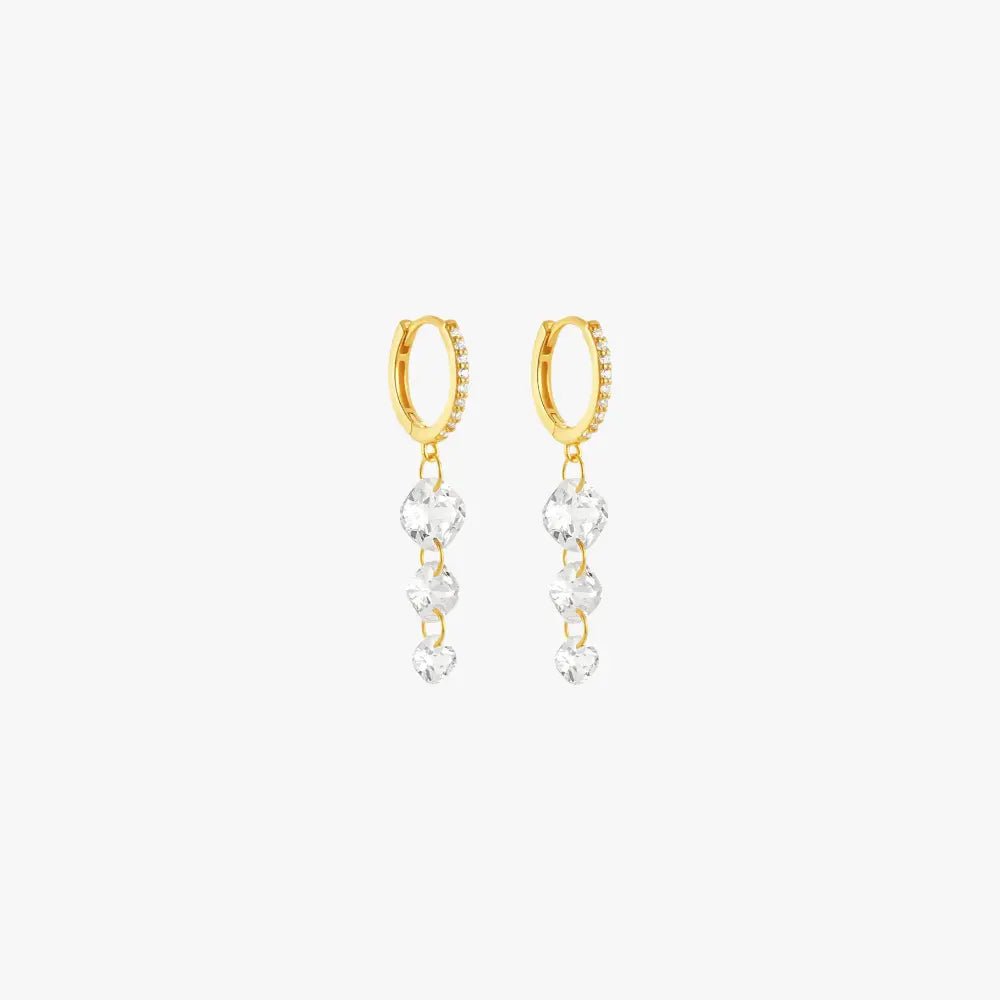 Luxury Zirconia Drop Hoop Earrings - mifjewelry