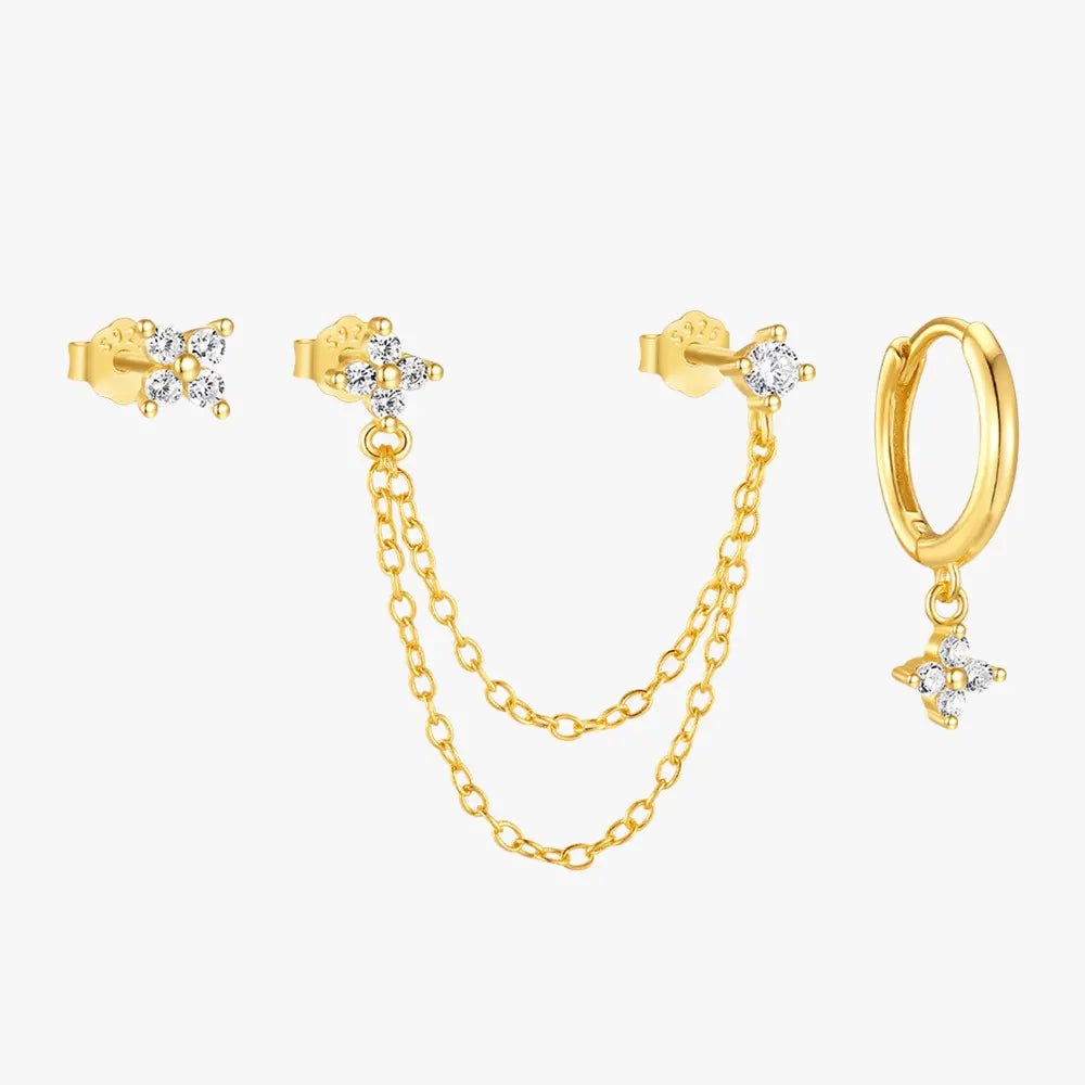 Marquise Petal Chain Drop Earrings Set - mifjewelry