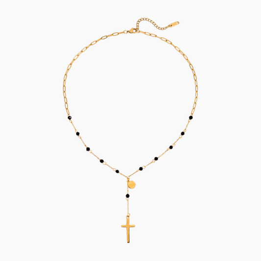 Midnight Faith Drop Necklace - Black - mifjewelry