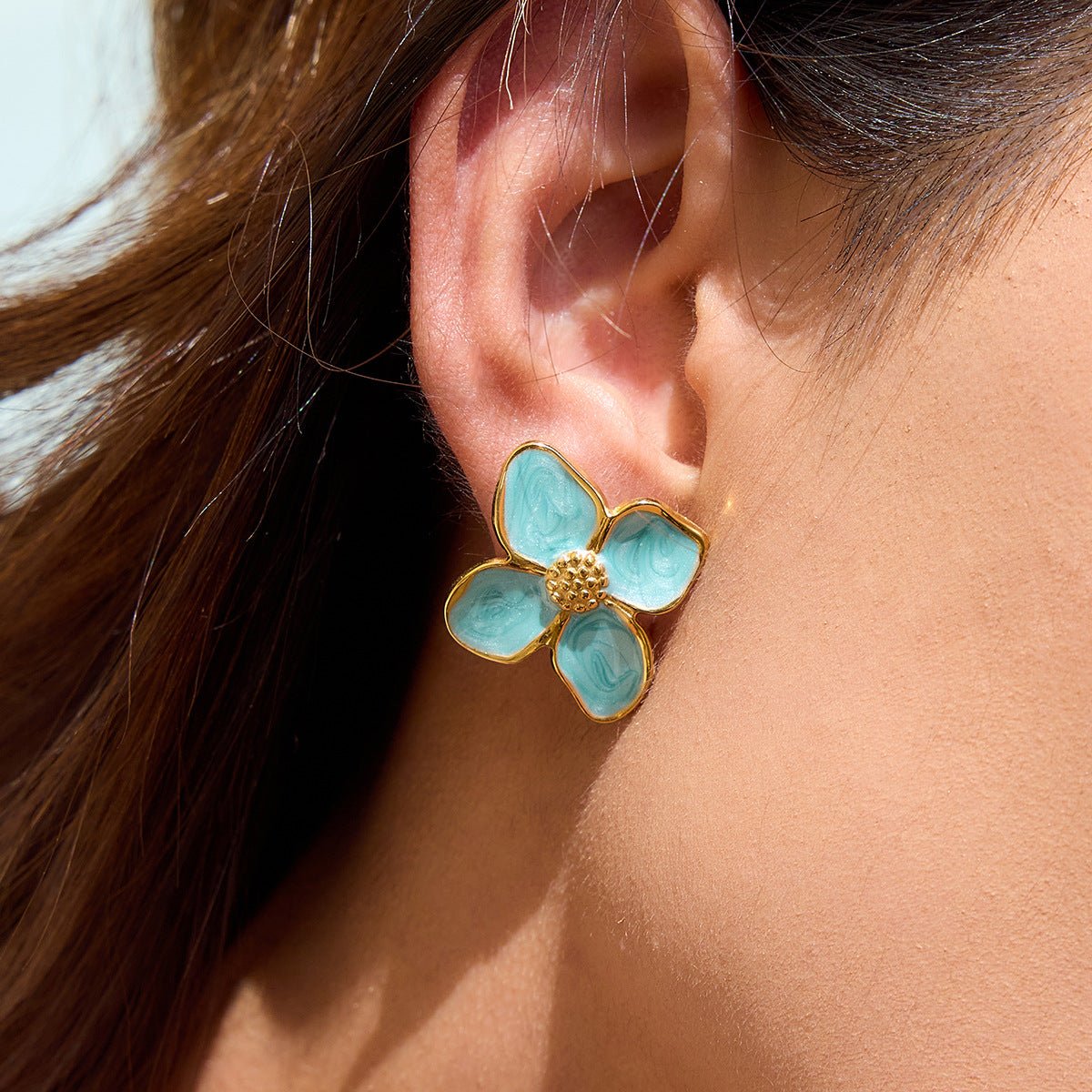 Mint Bloom Stud Earrings - mifjewelry
