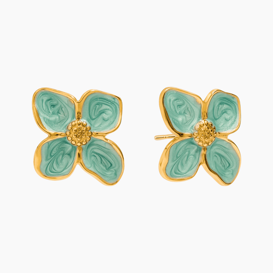 Mint Bloom Stud Earrings - mifjewelry