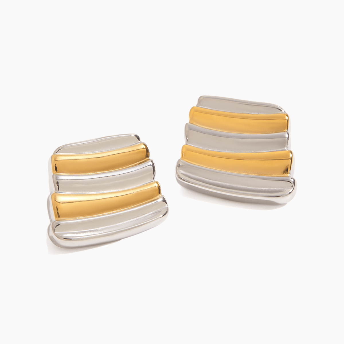 Modern Alloy Wave Studs - mifjewelry