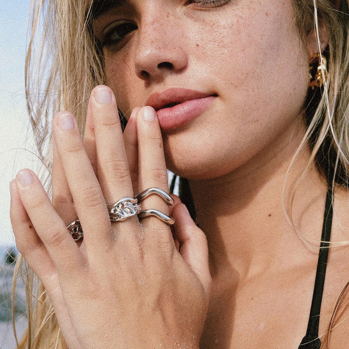 Molten Edge Band Ring - Silver - mifjewelry