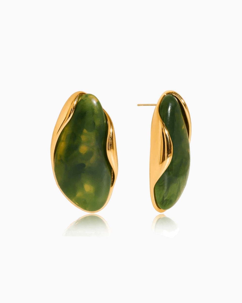Molten Glow Pebble Earrings – Olive - mifjewelry