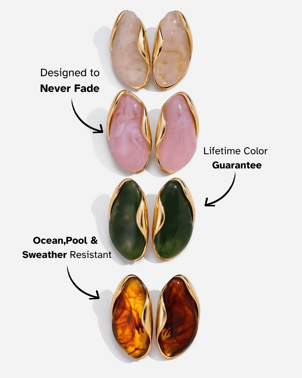 Molten Glow Pebble Earrings – Rose - mifjewelry