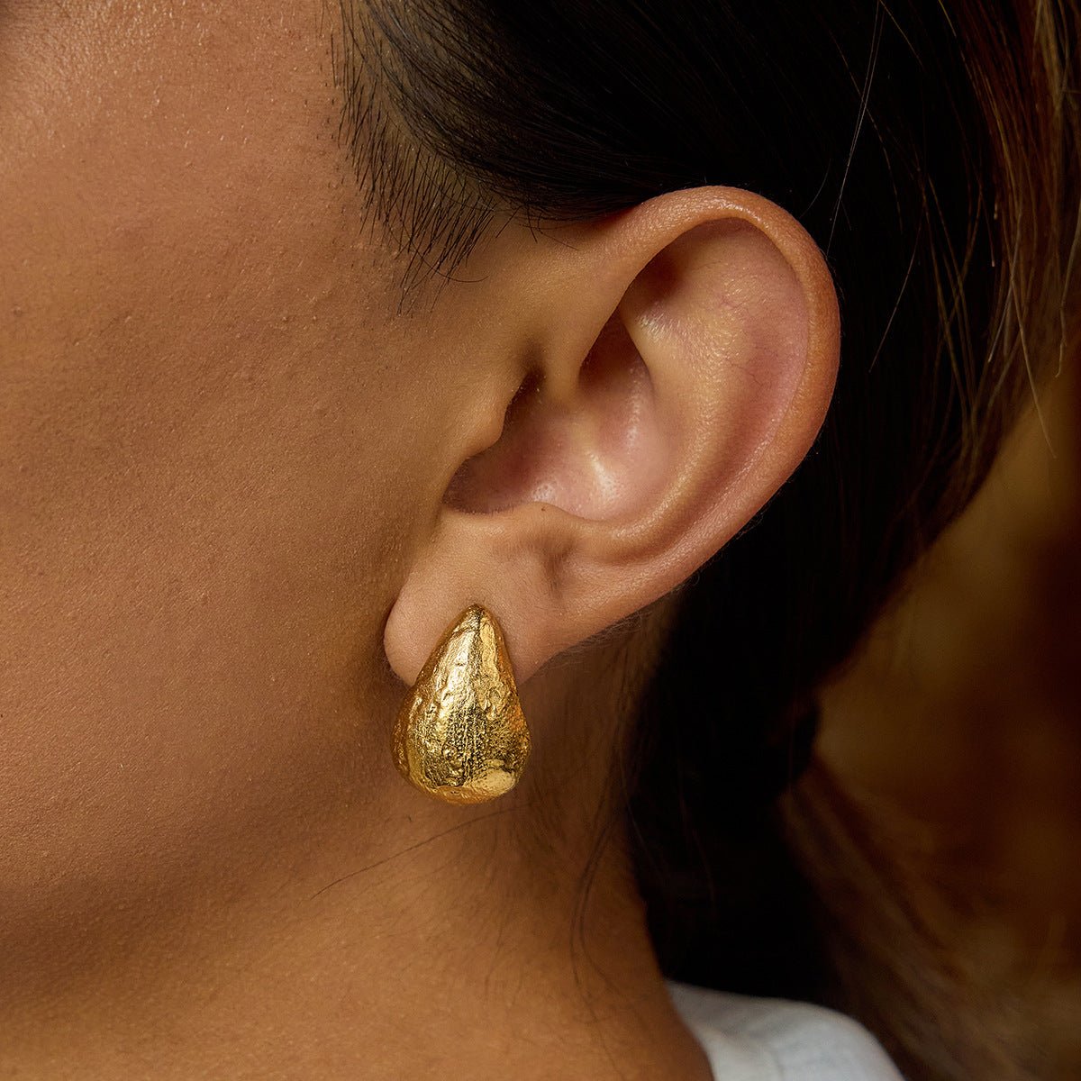 Molten Teardrop Stud Earrings - mifjewelry