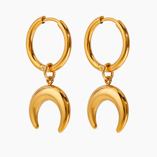 Moonlit Crescent Hoops - mifjewelry