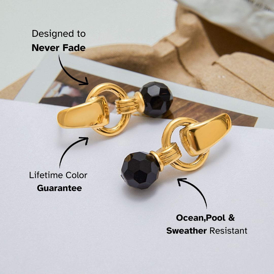 Noir Orbit Drop Earrings - mifjewelry