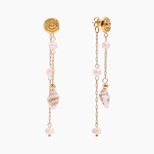 Ocean Whisper Shell Drop Earrings - mifjewelry