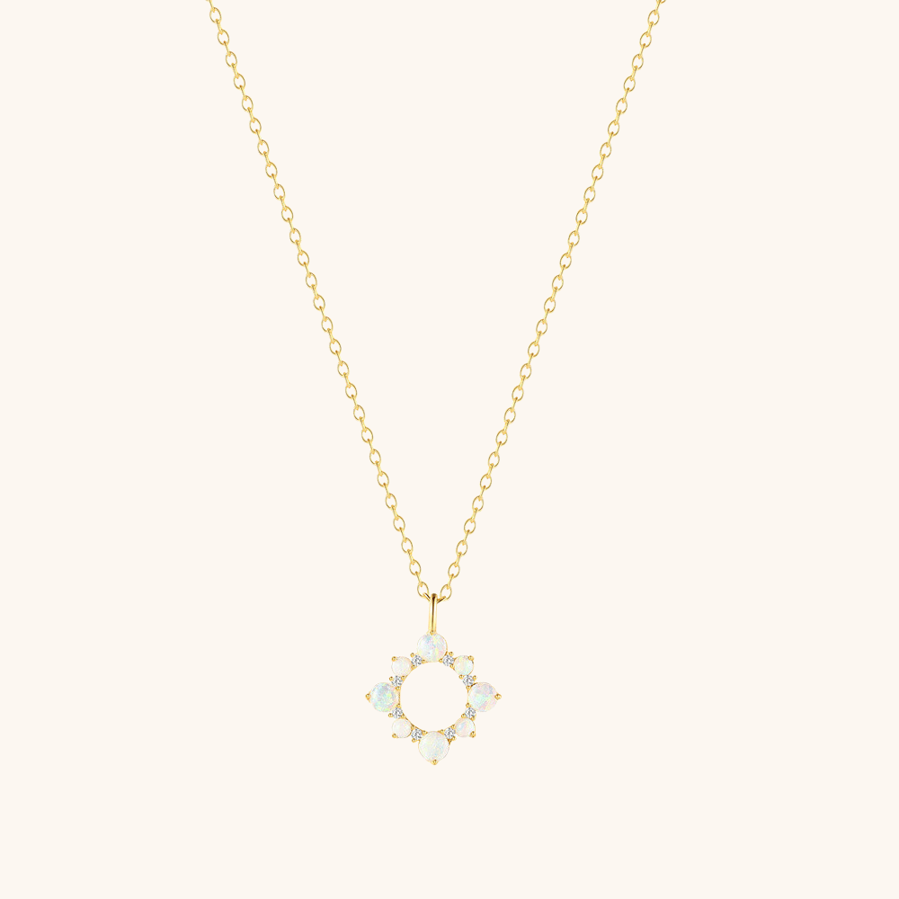 Opal Sunburst Necklace - mifjewelry