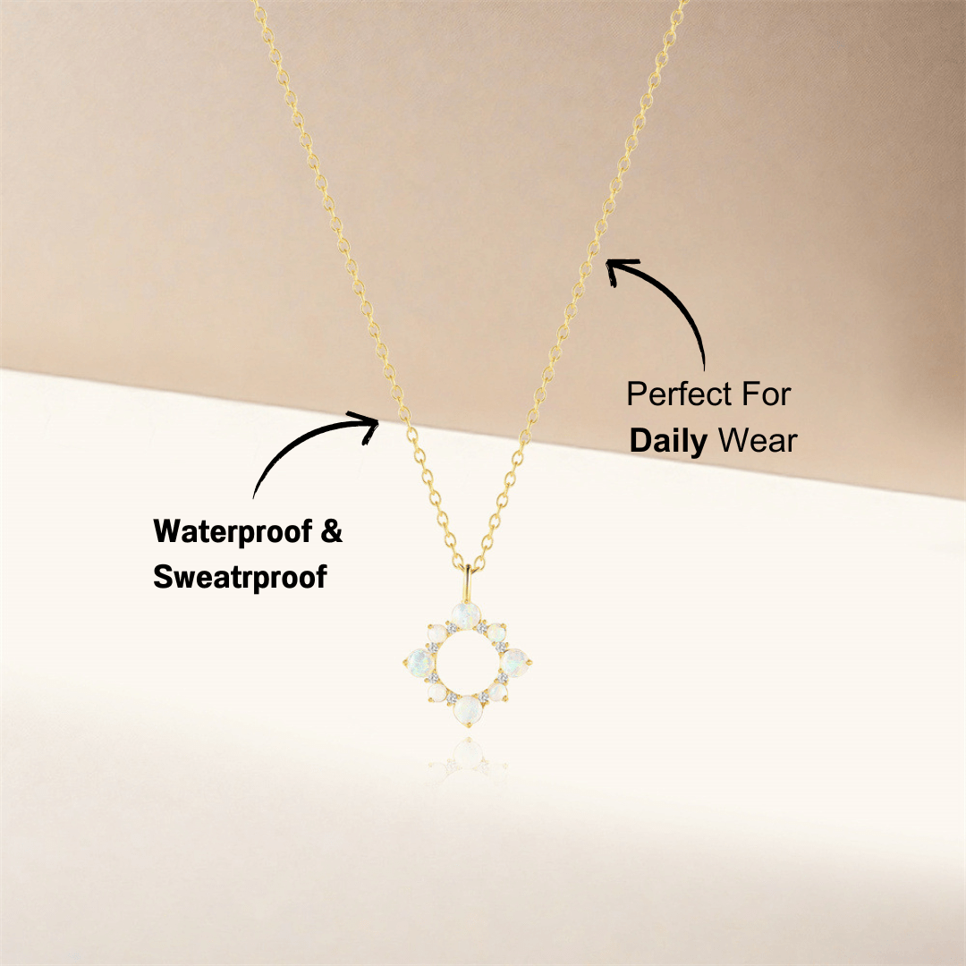 Opal Sunburst Necklace - mifjewelry