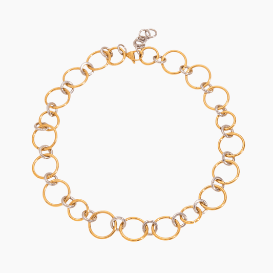 Orbit Loop Chain Necklace - Gold & Silver - mifjewelry