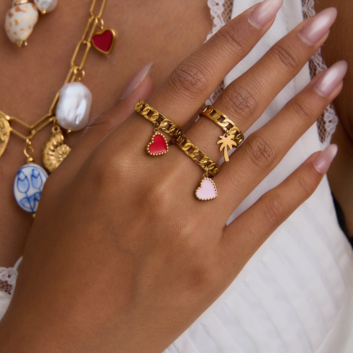 Palm Breeze Chain Ring - mifjewelry