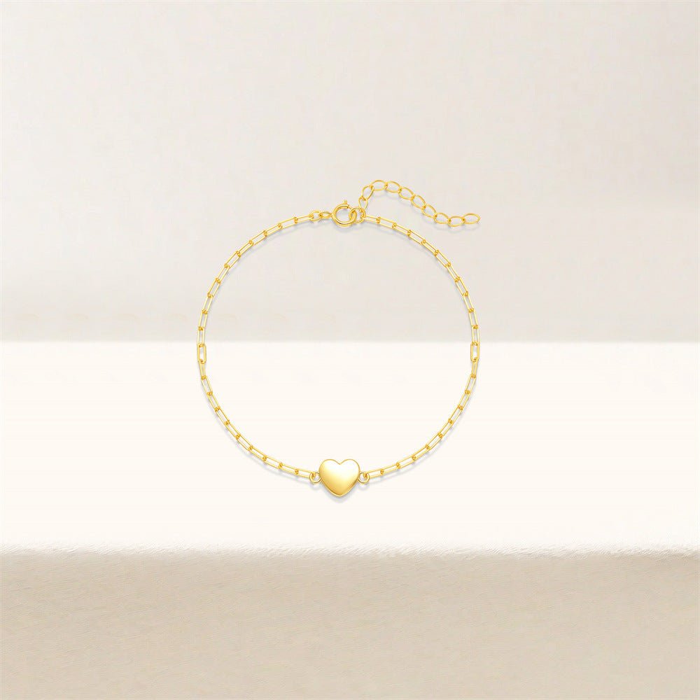 Paperclip Chain Heart Bracelet - mifjewelry
