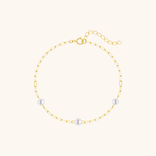 Paperclip Chain Pearl Bracelet - mifjewelry