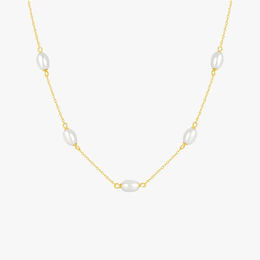 Pearl and Zirconia Delicate Necklace - mifjewelry