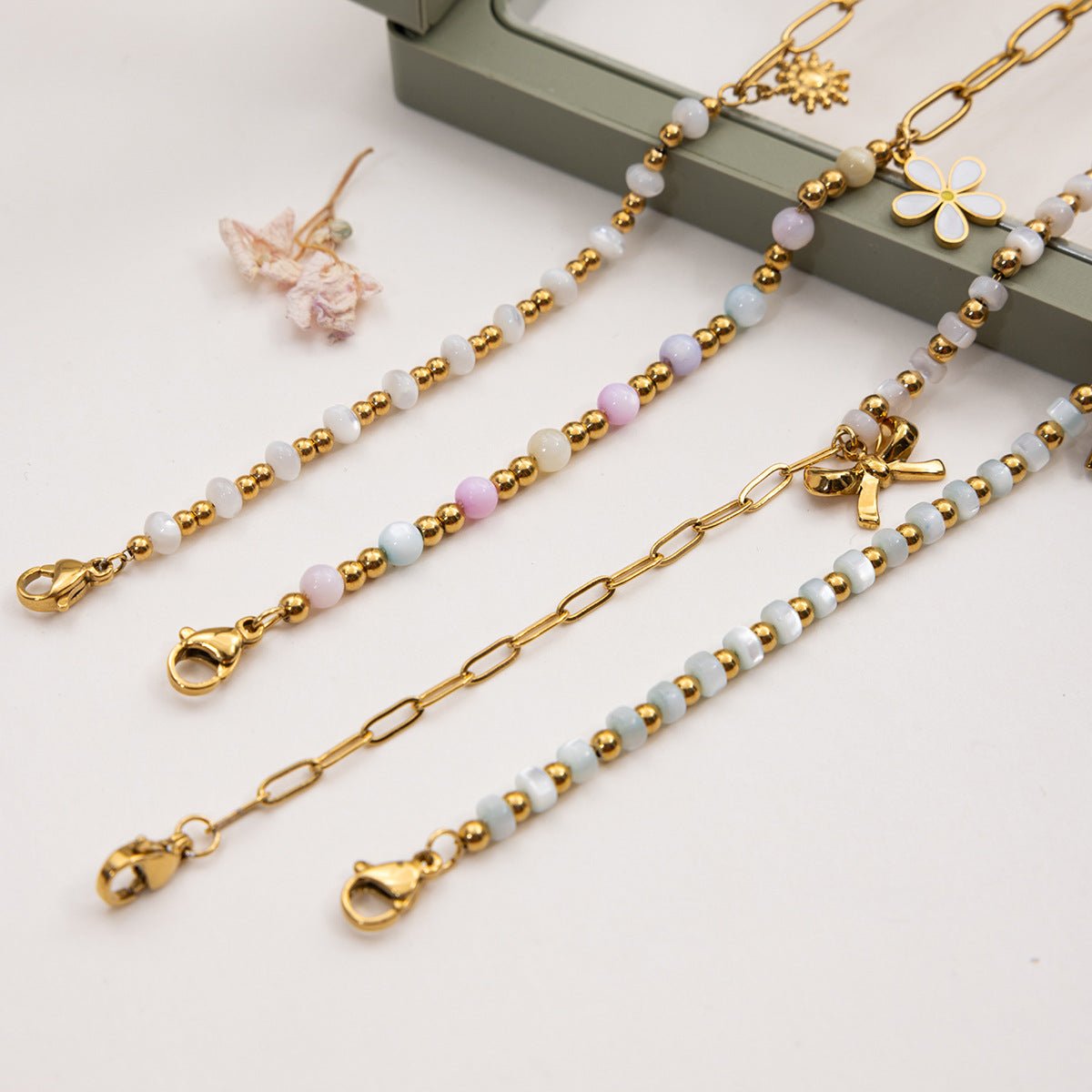 Pearl Bow Beaded Bracelet - mifjewelry